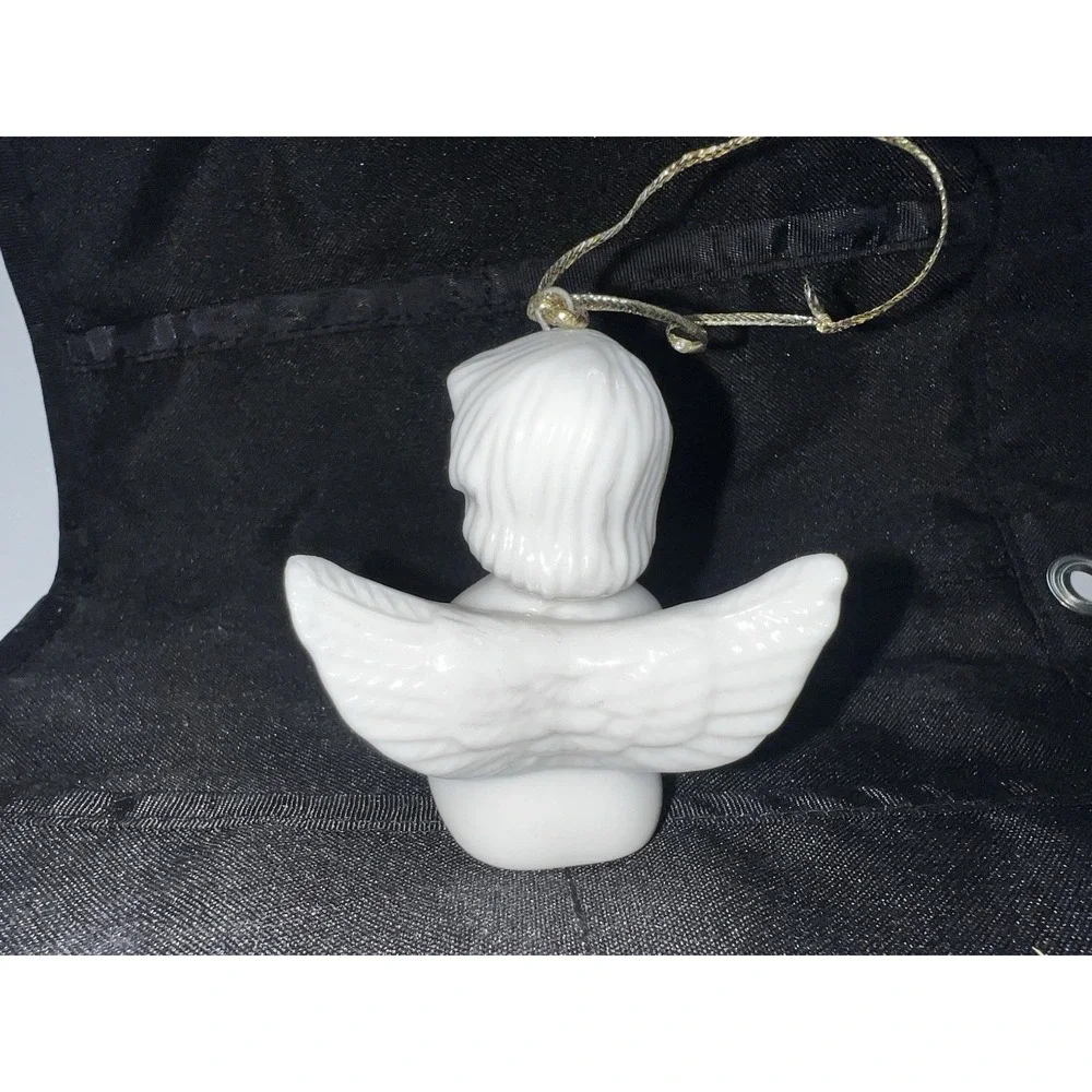 Vintage White Porcelain Cherub Ornament